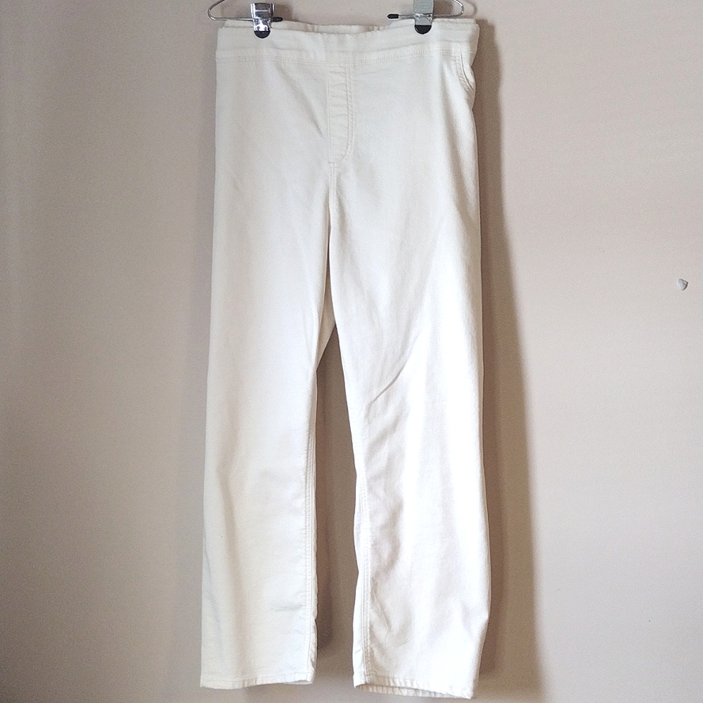 4X Denim & Co pull on ankle jeans cream, off white